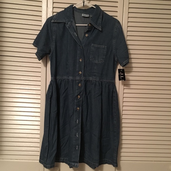 Woman’s button down denim dress J.L.N.Y Size M - Picture 3 of 4